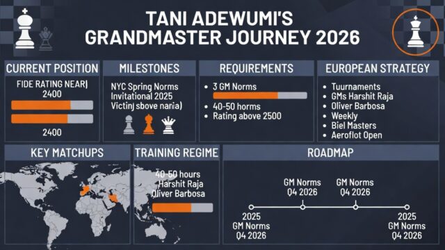 Como Tani Adewumi Pode Alcançar o Título de Grande Mestre em 2026