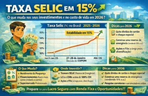 Taxa Selic em 15%: O que muda nos seus investimentos e no custo de vida em 2026? Taxa Selic em 15%: O que muda nos seus investimentos e no custo de vida em 2026?