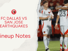 FC Dallas vs San Jose Earthquakes: notas de escalação 📝