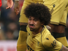 Chris Richards machucou o tornozelo no sorteio do Crystal Palace