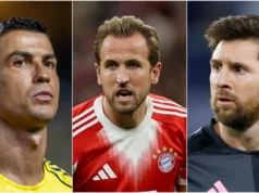 Harry Kane iguala o recorde de Cristiano Ronaldo de mais gols em uma temporada em menos jogos, mas fica aquém de Lionel Messi