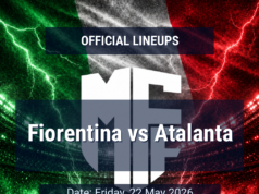 Escalação: Fiorentina x Atalanta – sexta-feira, 22 de maio de 2026, 19h45 BST