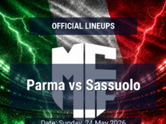 Escalação: Parma x Sassuolo – domingo, 24 de maio de 2026, 14h BST