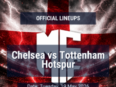 Escalação: Chelsea x Tottenham Hotspur – terça-feira, 19 de maio de 2026, 20h15 BST