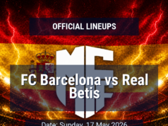 Escalação: FC Barcelona x Real Betis – domingo, 17 de maio de 2026, 20h15 BST