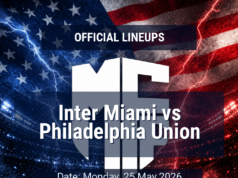 Escalação: Inter Miami x Philadelphia Union – segunda-feira, 25 de maio de 2026, 00h00 BST