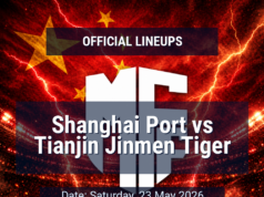 Escalação: Shanghai Harbour x Tianjin Kinmen Tigers – sábado, 23 de maio de 2026, 12h BST