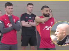 (VÍDEO) Apresentação para Salah e Robertson em treinamento