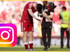 Robertson parabenizou os torcedores do Liverpool no Instagram após a despedida de Anfield
