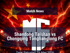 Na 12ª rodada da Superliga Chinesa, o Shandong Taishan enfrentou o Chongqing Tongliang Dragons em casa