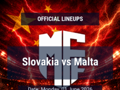 Escalação: Eslováquia x Malta – segunda-feira, 1º de junho de 2026, 17h BST