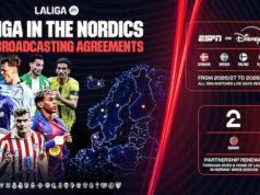 LaLiga fecha acordo ESPN/Disney+ para mercados nórdicos