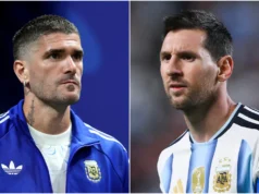 Relatório: Rodrigo De Paul deve retornar ao time titular da Argentina de Lionel Messi para a final da Copa do Mundo de 2026 contra a Espanha