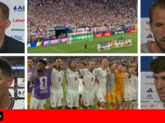 Tuchel, Bellingham, Kane, Rogers e Stones reagem após a Inglaterra vencer a Noruega na Copa do Mundo