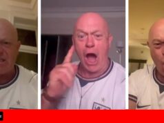 Ross Kemp entretém os fãs com atualizações de vídeos apaixonantes enquanto a Inglaterra vence a Noruega