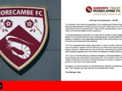 Morecambe FC e Shrimps Trust emitem declaração após clube receber aviso de IFR