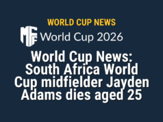Meio-campista sul-africano Jayden Adams morre aos 25 anos