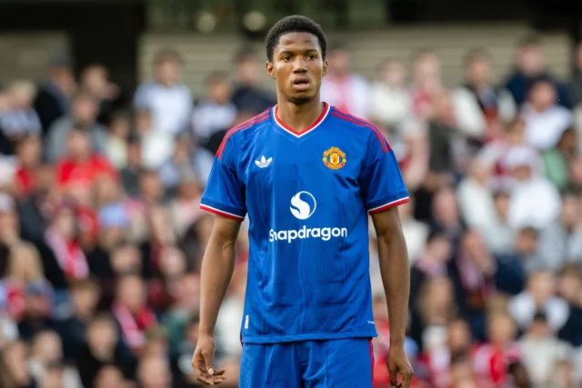 Manchester United wonderkid in talks to leave, despite huge hype: report Chido Obi of Manchester United in action during the pre-season friendly match between Rosenborg and Manchester United at Lerkendal Stadion on July 24, 2026 in Trondheim, Norway.