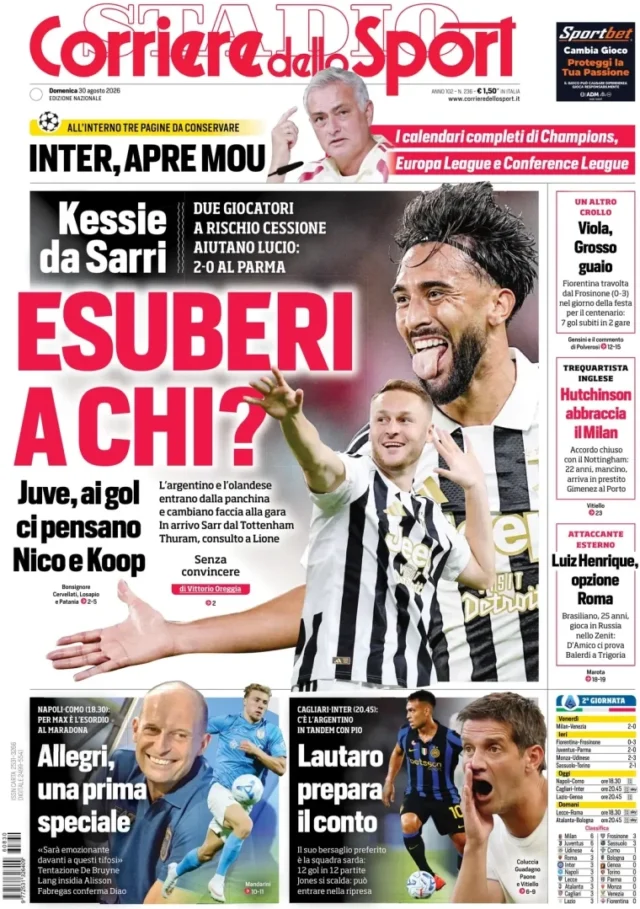 Today’s Papers: Juventus’s unwanted stars win it, Fiorentina’s anniversary nightmare - Football Italia Today’s Papers: Juventus’s unwanted stars win it, Fiorentina’s anniversary nightmare - Football Italia