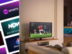 Não perca a segunda partida da nova temporada 2026/27 da Premier League: economize 86% na oferta Surfshark VPN A man watching Arsenal in the Champions League on TV