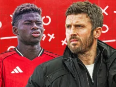 O Manchester United ofereceu ao atacante Zirkze 42 gols em 82 partidas internacionais Man-Utd-Baleba-Carrick