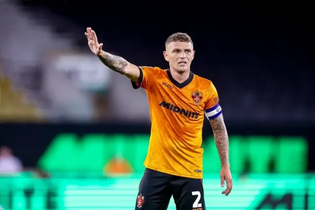 Kieran Trippier in a brace after suffering injury to his MCL Kieran Trippier in a brace after suffering injury to his MCL