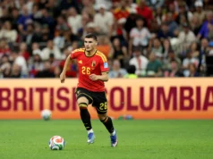 O Manchester City frustrou a transferência do Newcastle United devido ao desenvolvimento tardio: Relatório Matias Fernandez-Pardo of Belgium controls the ball during the FIFA World Cup 2026 Group G match between New Zealand and Belgium at BC Place Vancouver on June 26, 2026 in Vancouver, British Columbia.