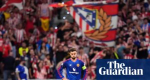 Barrios marcou aos 53 segundos e o Atlético causou sofrimento ao Manchester United de 10 jogadores | Liga dos Campeões