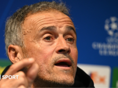 Luis Enrique, técnico do Paris Saint-Germain, espera que o Man City evite sanções
