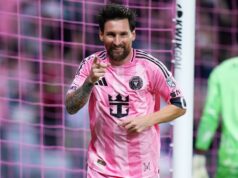 Messi marcou dois gols pelo Miami no jogo 1 após despedida da Argentina
