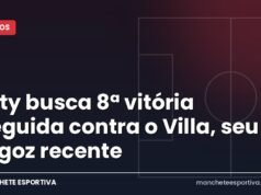 City busca 8ª vitória seguida contra o Villa, seu algoz recente Arte da Manchete Esportiva com a prévia de Aston Villa x Manchester City pela Premier League em Villa Park
