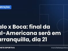 Galo x Boca: final da Sul-Americana será em Barranquilla, dia 21 Arte da Manchete Esportiva sobre a final da Sul-Americana entre Atlético-MG e Boca Juniors em Barranquilla