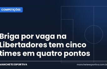 Briga por vaga na Libertadores tem cinco times em quatro pontos Arte Manchete Esportiva sobre a briga por vaga na Libertadores de 2027 no Brasileirão