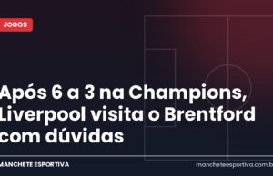 Após 6 a 3 na Champions, Liverpool visita o Brentford com dúvidas Arte da Manchete Esportiva sobre Brentford x Liverpool pela Premier League