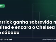 Carrick ganha sobrevida no United e encara o Chelsea no sábado Arte da Manchete Esportiva sobre a situação de Michael Carrick no Manchester United antes do jogo com o Chelsea