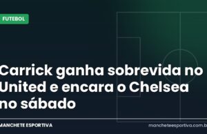 Carrick ganha sobrevida no United e encara o Chelsea no sábado Arte da Manchete Esportiva sobre a situação de Michael Carrick no Manchester United antes do jogo com o Chelsea