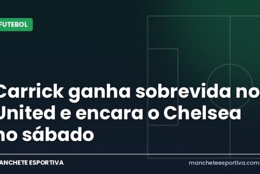 Carrick ganha sobrevida no United e encara o Chelsea no sábado Arte da Manchete Esportiva sobre a situação de Michael Carrick no Manchester United antes do jogo com o Chelsea