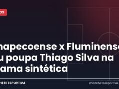 Chapecoense x Fluminense: Flu poupa Thiago Silva na grama sintética Arte da Manchete Esportiva para a prévia de Chapecoense x Fluminense na Arena Condá pelo Brasileirão