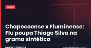 Chapecoense x Fluminense: Flu poupa Thiago Silva na grama sintética Arte da Manchete Esportiva para a prévia de Chapecoense x Fluminense na Arena Condá pelo Brasileirão