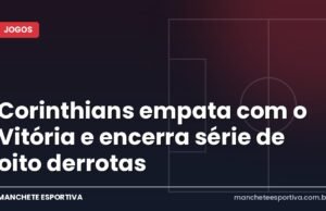 Corinthians empata com o Vitória e encerra série de oito derrotas Corinthians x Vitória pela 31ª rodada do Brasileirão na Neo Química Arena