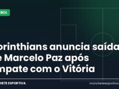 Corinthians anuncia saída de Marcelo Paz após empate com o Vitória Arte Manchete Esportiva sobre a saída de Marcelo Paz do Corinthians