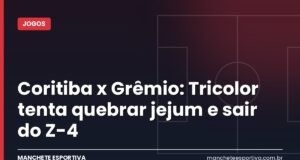 Coritiba x Grêmio: Tricolor tenta quebrar jejum e sair do Z-4 Arte da Manchete Esportiva sobre a prévia de Coritiba x Grêmio no Couto Pereira pela 32ª rodada