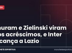 Thuram e Zielinski viram nos acréscimos, e Inter alcança a Lazio Arte da Manchete Esportiva sobre a virada da Inter contra a Fiorentina com gols de Thuram e Zielinski