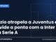 Lazio atropela a Juventus e divide a ponta com a Inter na Serie A Arte da Manchete Esportiva sobre a vitória da Lazio sobre a Juventus e a liderança dividida com a Inter