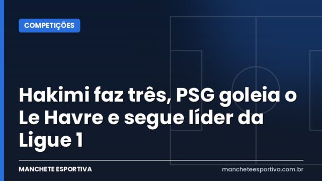 Hakimi faz três, PSG goleia o Le Havre e segue líder da Ligue 1 Hakimi faz três, PSG goleia o Le Havre e segue líder da Ligue 1