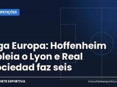 Liga Europa: Hoffenheim goleia o Lyon e Real Sociedad faz seis Arte da Manchete Esportiva com os resultados da Liga Europa na terceira rodada da fase de liga