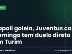 Napoli goleia, Juventus cai e domingo tem duelo direto em Turim Arte da Manchete Esportiva sobre a goleada do Napoli e a derrota da Juventus antes do duelo Juventus x Napoli