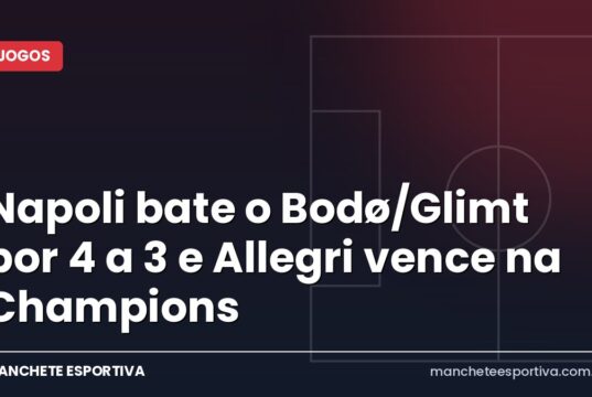 Napoli bate o Bodø/Glimt por 4 a 3 e Allegri vence na Champions Jogadores do Napoli comemoram gol contra o Bodø/Glimt