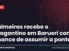 Palmeiras recebe o Bragantino em Barueri com chance de assumir a ponta Arte da Manchete Esportiva com a prévia de Palmeiras x Bragantino pela liderança do Brasileirão em Barueri