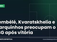 Dembélé, Kvaratskhelia e Marquinhos preocupam o PSG após vitória Arte Manchete Esportiva sobre as lesões de Dembélé, Kvaratskhelia e Marquinhos no PSG